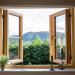 Open french windows in golden oak - Castle Windows